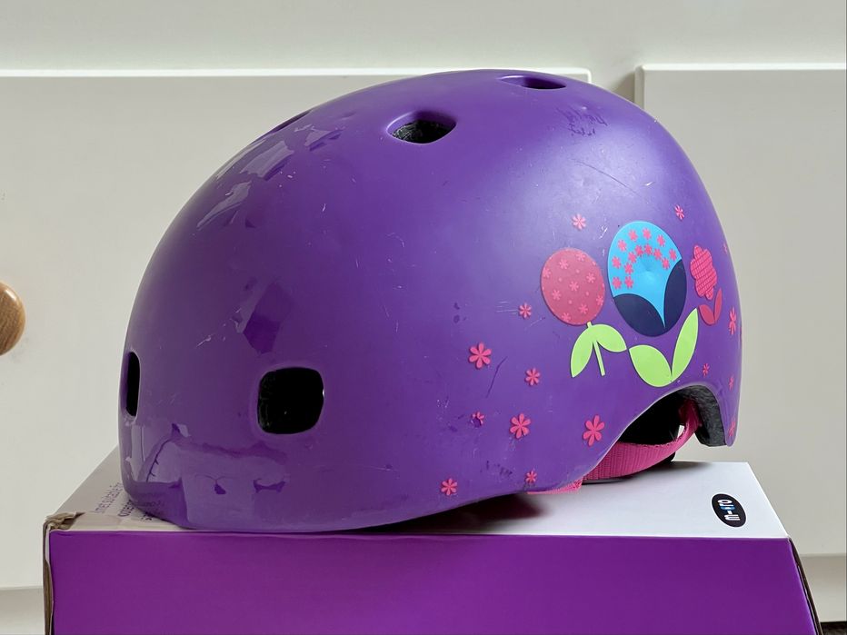 Kask dziecięcy Micro Floral Purple, rozmir S (48-53cm)