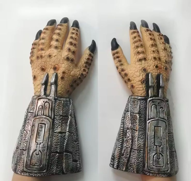 Drapieznik Cosplay rekawiczki lateksowe i maska Halloween na impreze