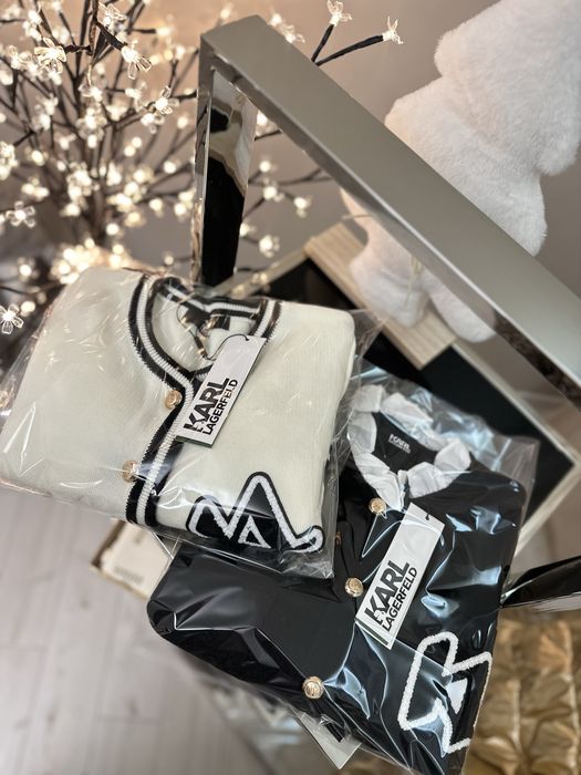 Молочний кардиган Karl Lagerfeld, В НАЯВНОСТІ (светр, подарунок)