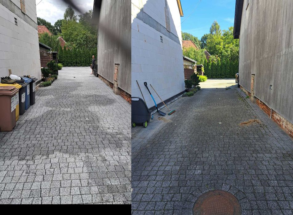 Mycie ciśnieniowe dachów, kostki brukowej, elewacji. Malowanie dachów