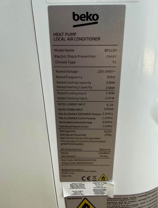 Ar condicionado portátil Beko