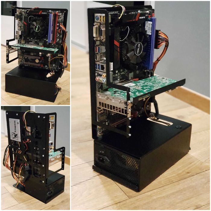M-CASE 1 ATX RAL kompletna open PC Case, AIO 240, 4x ssd 1 x HDD