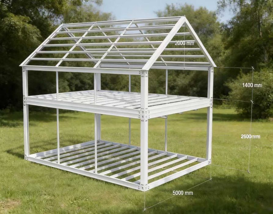 Systemowa Konstrukcja Dwupoziomowa 70 m² – Antracyt Premium (5x7 m)