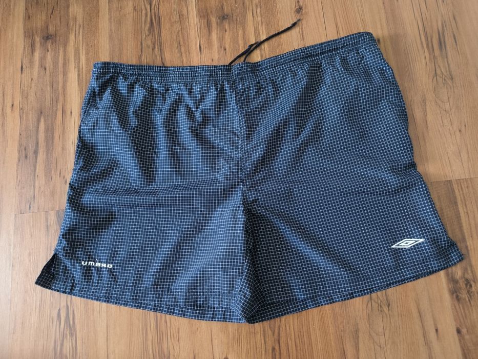 Umbro szorty męskie kąpielowe XXL granatowe w kratkę wiązane