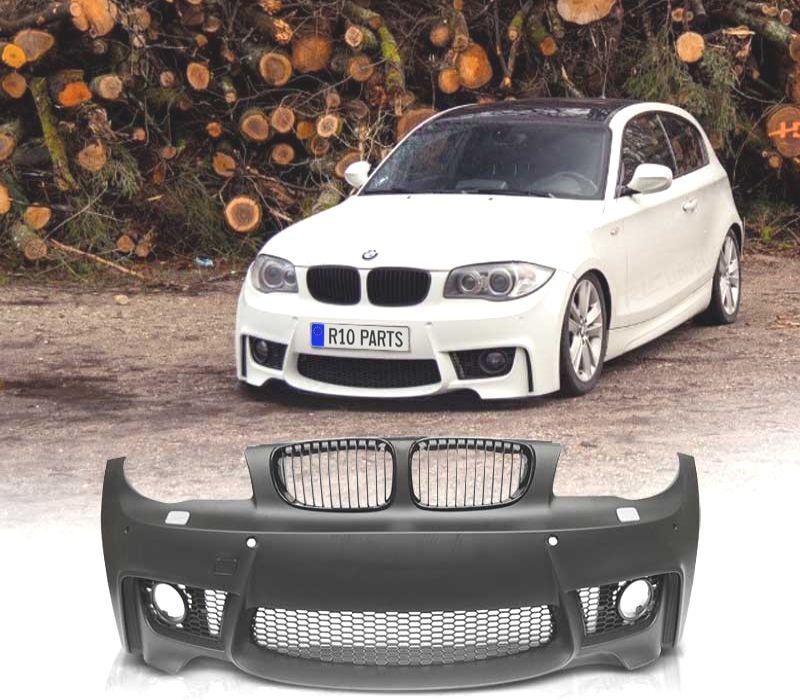 PARA-CHOQUES FRONTAL BMW E81 E82 E87 E88 04-13 LOOK 1M PDC + GRELHAS