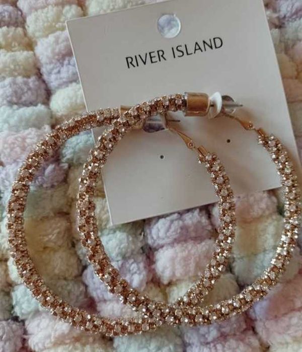 RIVER ISLAND/ Duże, Bogato zdobione kolczyki koła z Londynu, NOWE