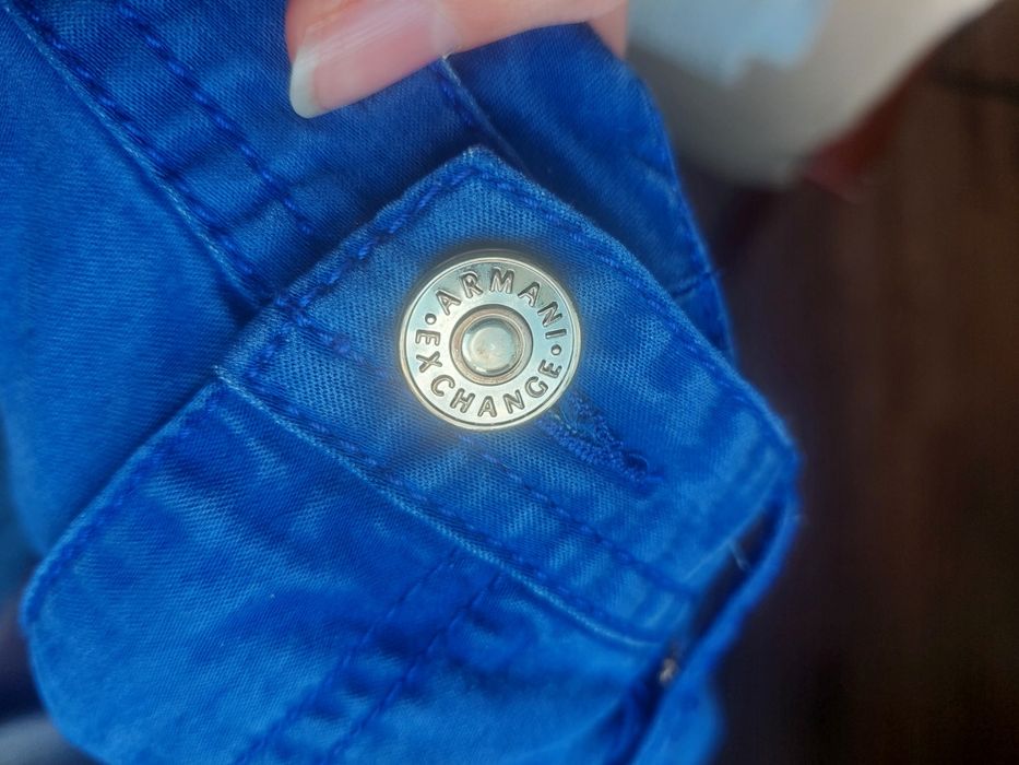 Armani Exchange spodnie fioletowe llyocell rurki trousers premium viol
