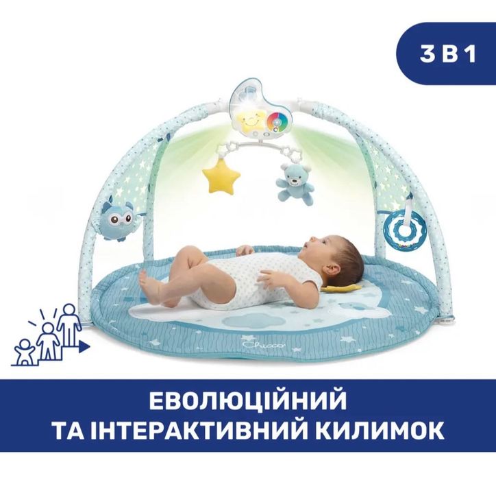 Розвиваючий мʼякий килимок Chicco Enjoy colours gym