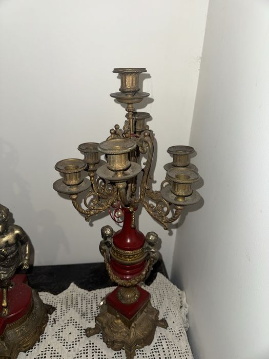 Relógio de Mesa Candelabros Vintage "Brevettato" – Itália, 1982