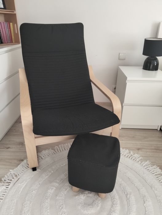 Fotel Ikea + podnóżek Sinsay