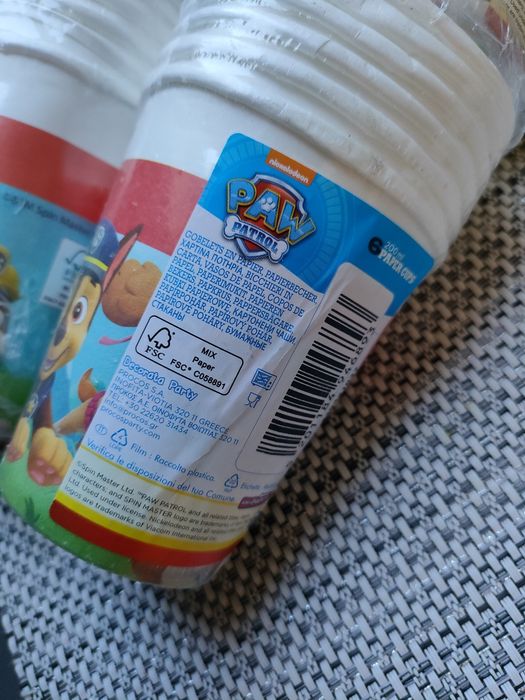 Kubki papierowe Paw patrol 6 sztuk