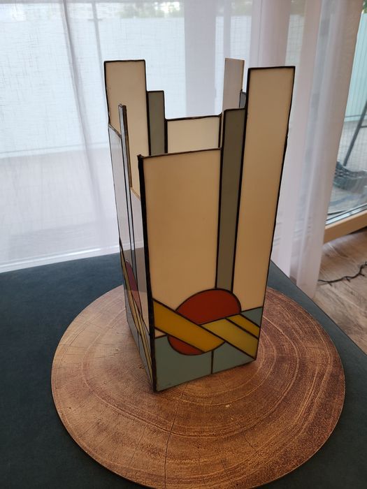 Lampion ręcznie wykonany zachód słońca