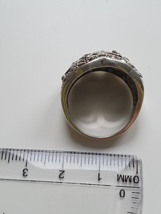 Anel em prata e marcasites