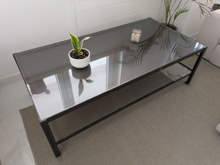 Mesa centro sala ferro e vidro