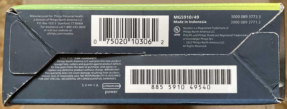 Тример PHILIPS Norelco Multigroom серії 5000 MG5910 (18-in-1) | Original | NEW