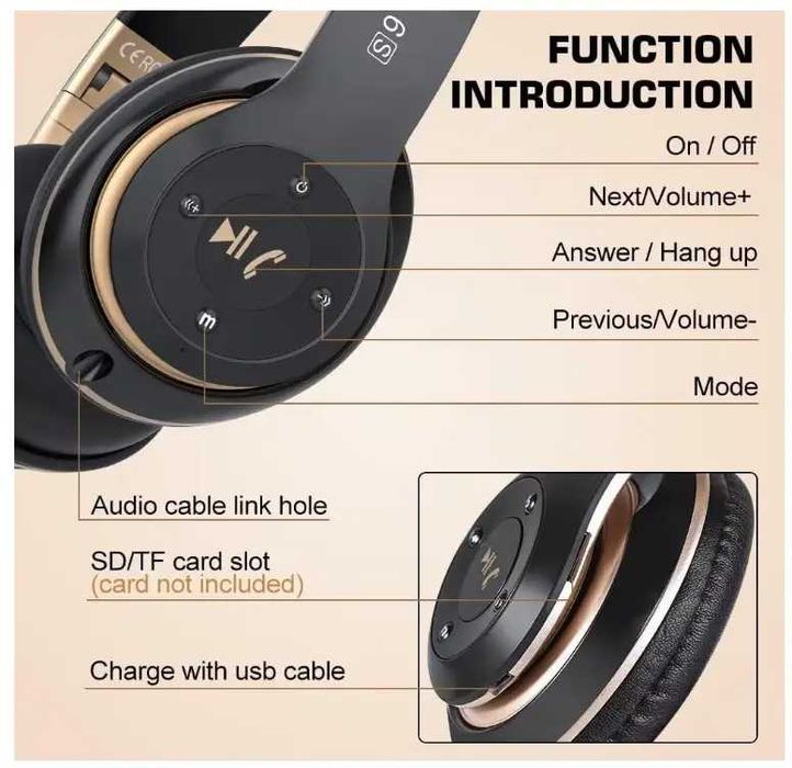 провідні,безпровідні навушникі S6