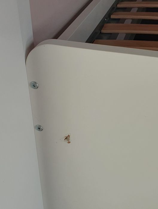 SLÄKT Rama łóżka, biały, 90x200 cm +  materac