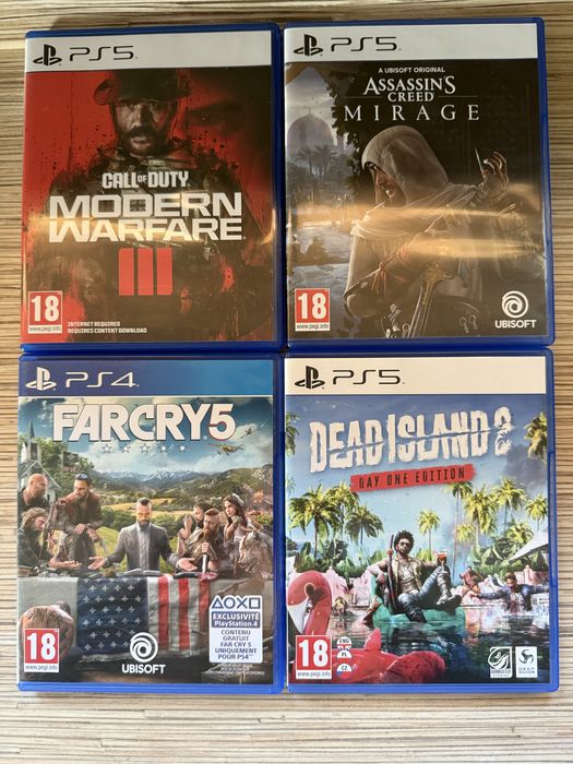 Gry PS5 COD Modern Warfare 3, far cry 5, Dead Island, AC  Mirage