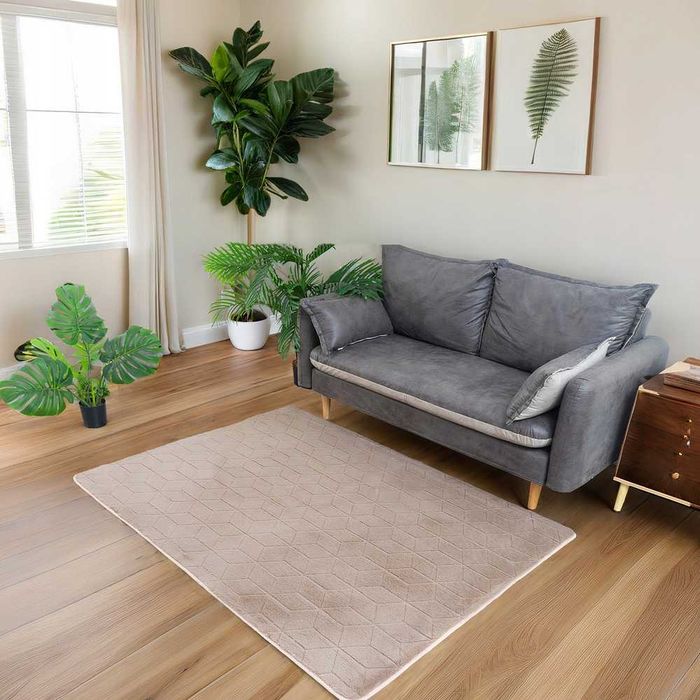 NOWY Dywan Villago Rabbit 3D Pluszowy 200x300 Beżowy