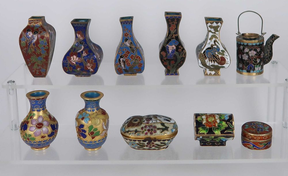 Lote de miniaturas em cloisonné
