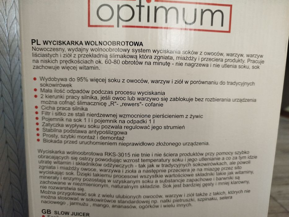 Wyciskarka wolnoobrotowa