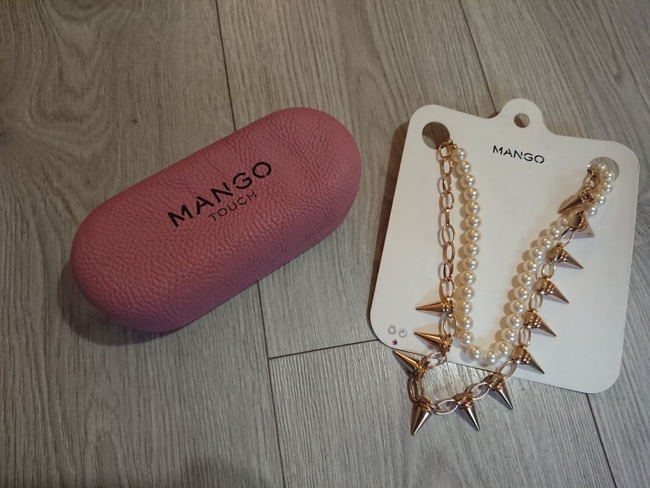 Łańcuszek, naszyjnik Mango imitacja pereł i złota