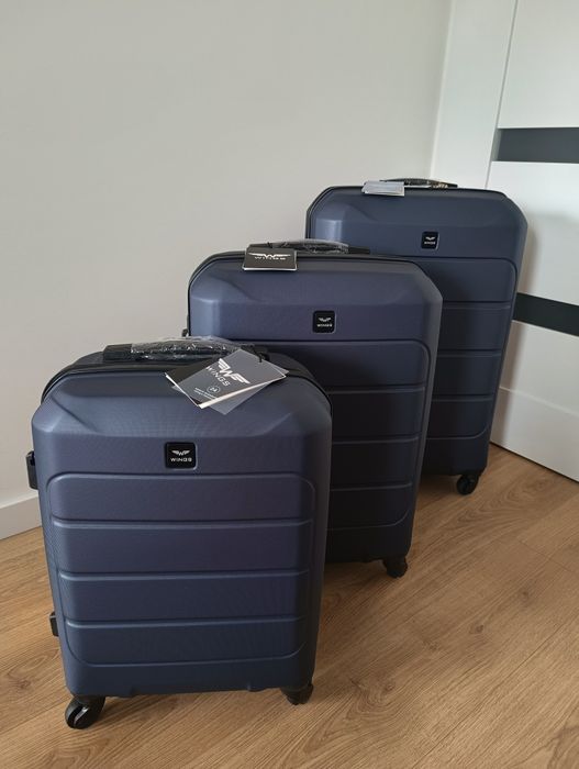 Komplet 3 walizek firmy WINGS niebieski NOWE odbiór osobisty lub wysył