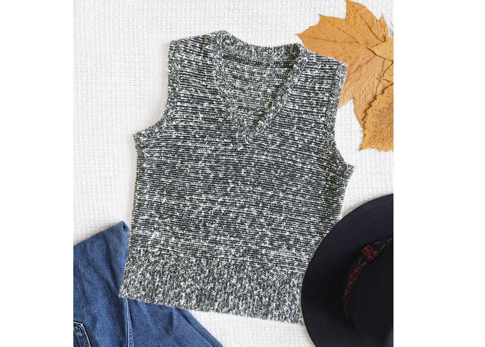 Kamizelka dzianinowa V czarna szara sweter jesień zima damska