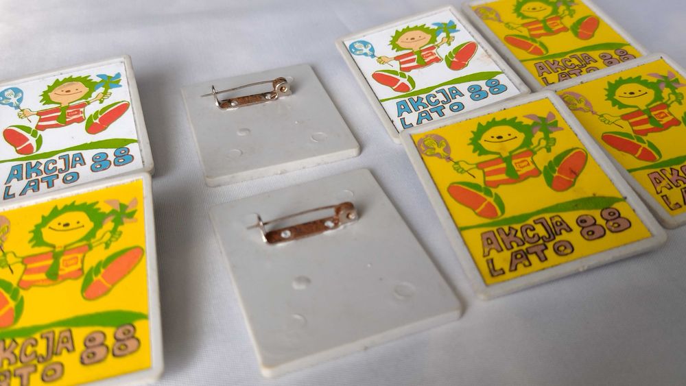 PRL- Stare Przypinki - Akcja Lato '88 - ZESTAW  10 szt
