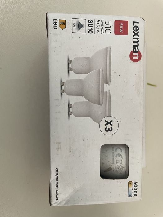 Lâmpadas LED GU10 Lexman – Pack 3 unidades (4000K)