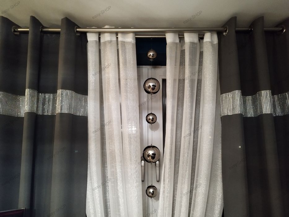 Girlanda 5 srebrnych kul dekoracja okna