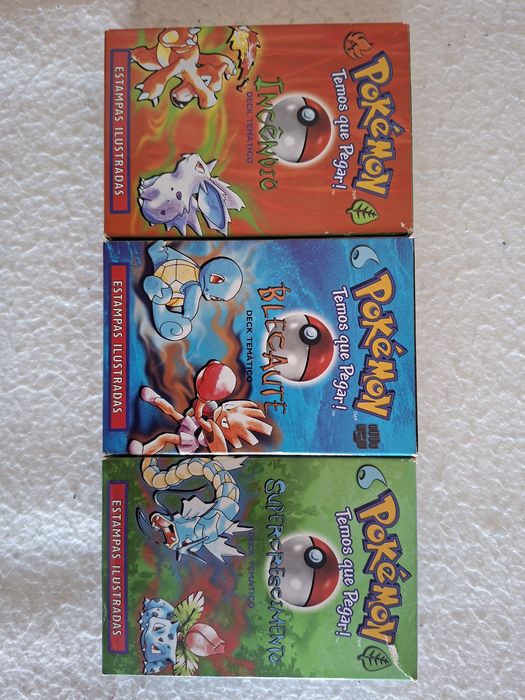 Pokémon TCG 1999 – 3 Decks Temáticos Originais PT COMPLETOS