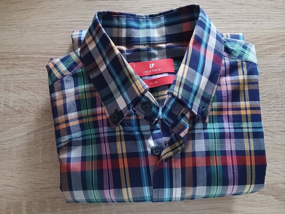 Camisa Homem Lion of Porches Slim Fit Multicor nova