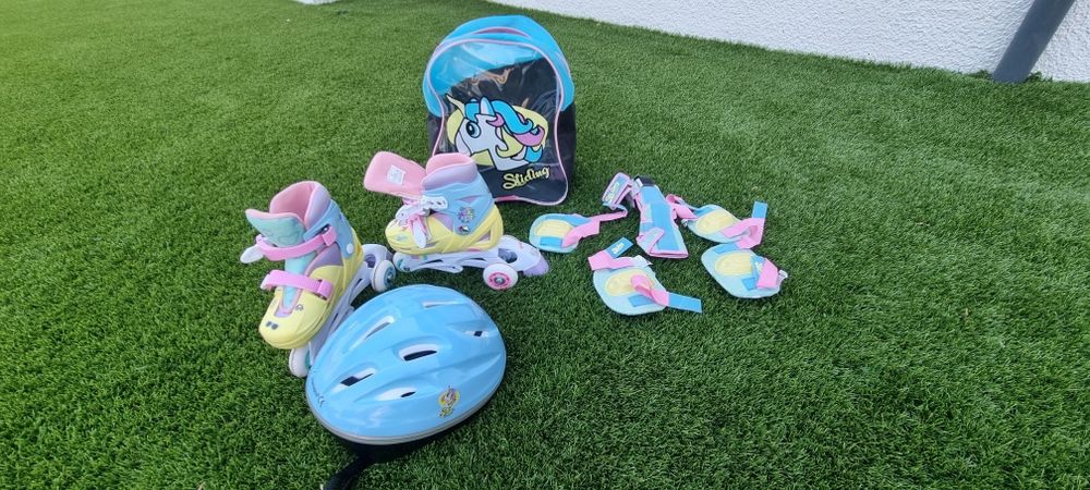 Patins com todos os acessórios