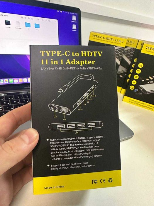 USB-C HUB 11в1 Док станція Хаб | Перевірено | HDMI 4K + PD | для MacBook / ноутбука