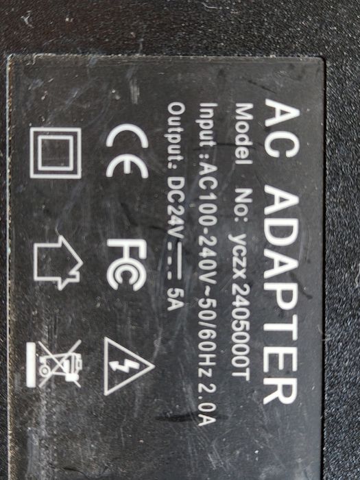 Zasilacz 24V 5A DC plus w środku