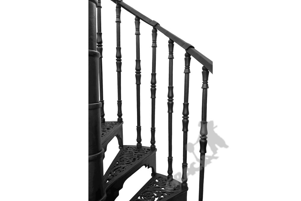 Schody żeliwne kręcone fi 1,22 m wzór nr 1 - z 1 tralką /stopień