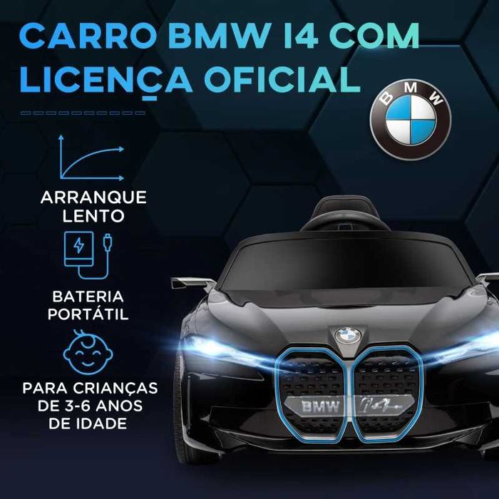 Carro Elétrico para Crianças BMW i4 12V - 115x67x45 cm - Preto