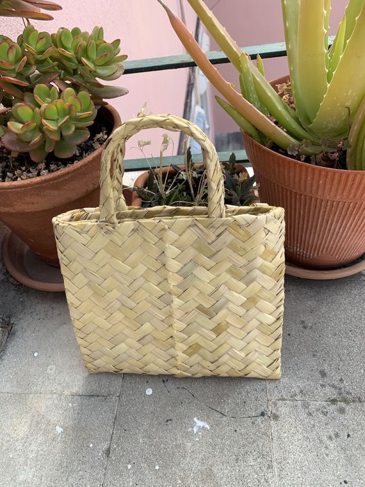 Bolsa folha palmeira cana alças artesanal República Dominicana Novo 01