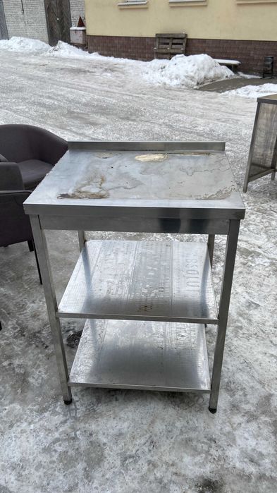Б/у стол тумба с мойкой из нержавейки для кафе ресторана бара