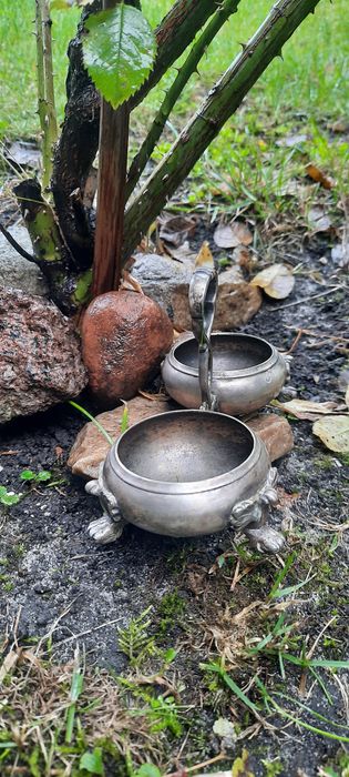 Antyk, XIX wiek, prześliczny dwojak, kabaret do przypraw BERNDORF