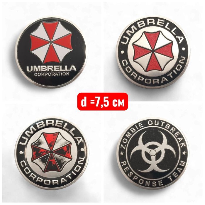Шильдик Umbrella Corporation об'ємна наклейка resident evil для авто