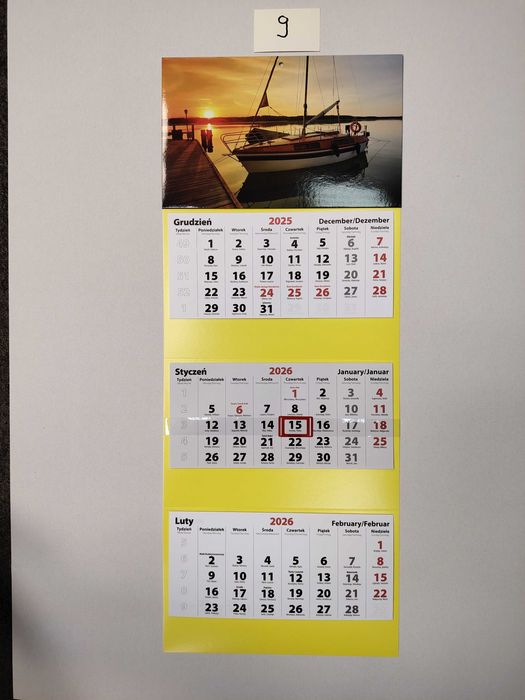 kalendarze trójdzielne na rok 2026