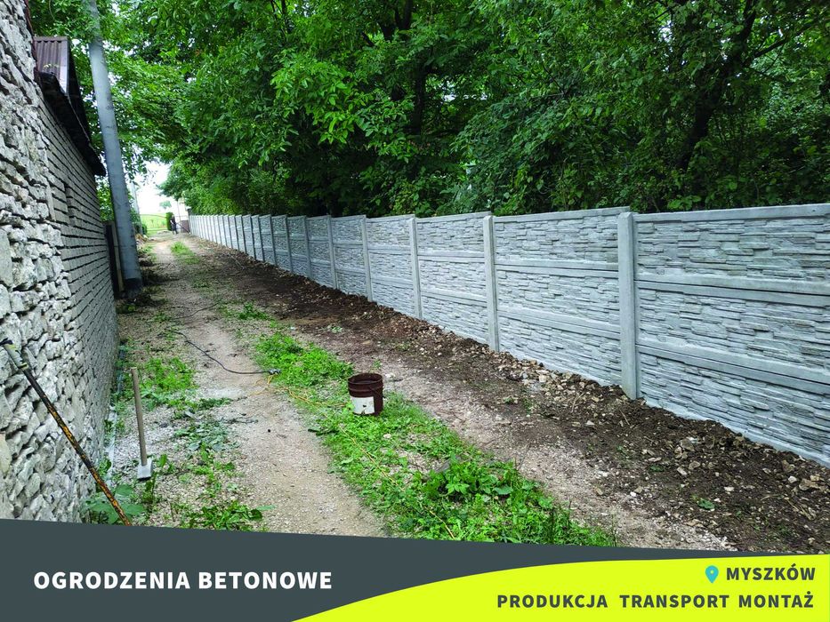 Ogrodzenia betonowe, nowoczesne - palisadowe