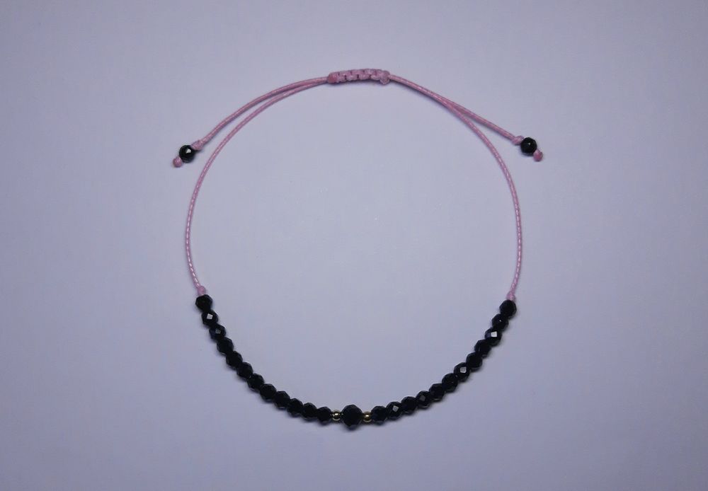 Bransoletka szczęścia handmade czarny turmalin