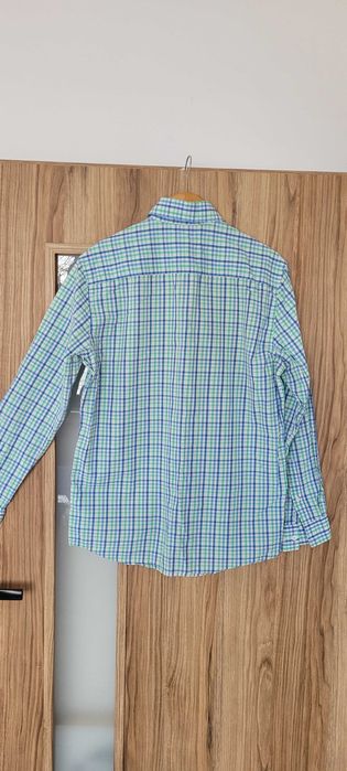 Niebiesko zielona męska koszula kratka  bawełna Luciano, rozM