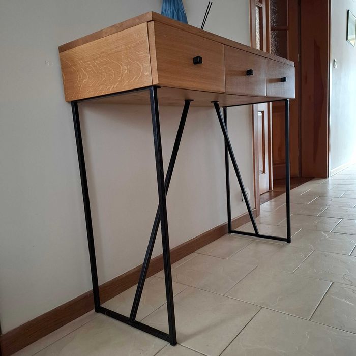 Konsola drewniana dąb olejowany