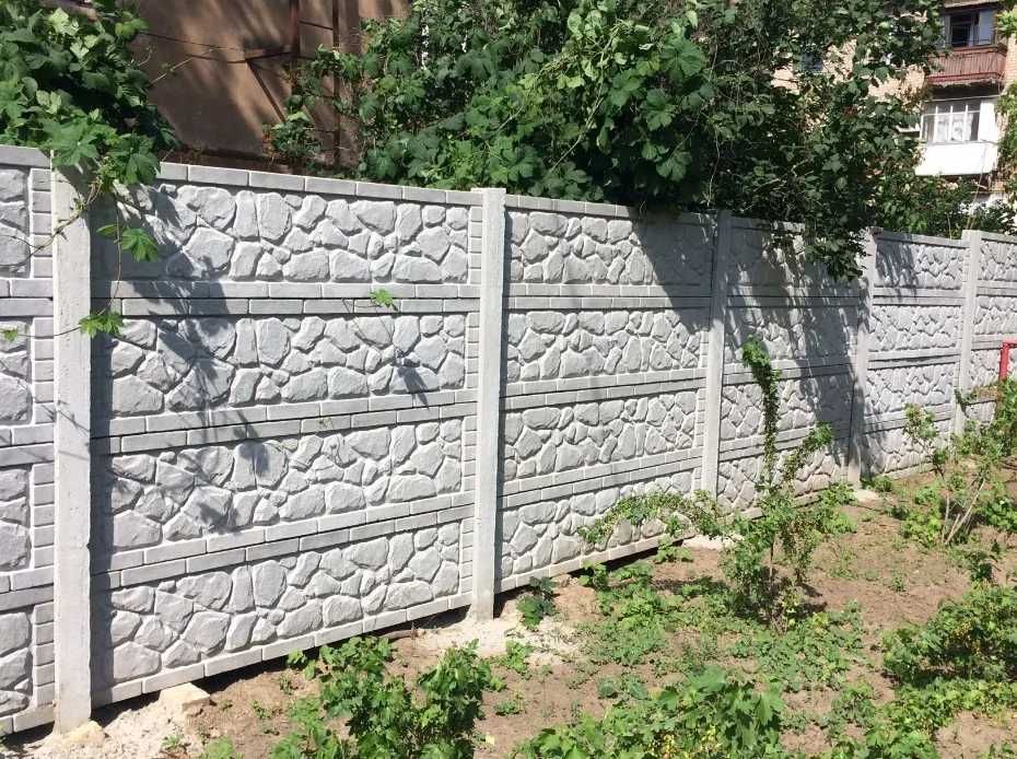 ПОД КЛЮЧ Секционый Еврозабор (Бетонный забор) Ворота/Калитки/Установка