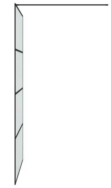 Divisória de chuveiro 115x195 cm vidro opaco ESG preto