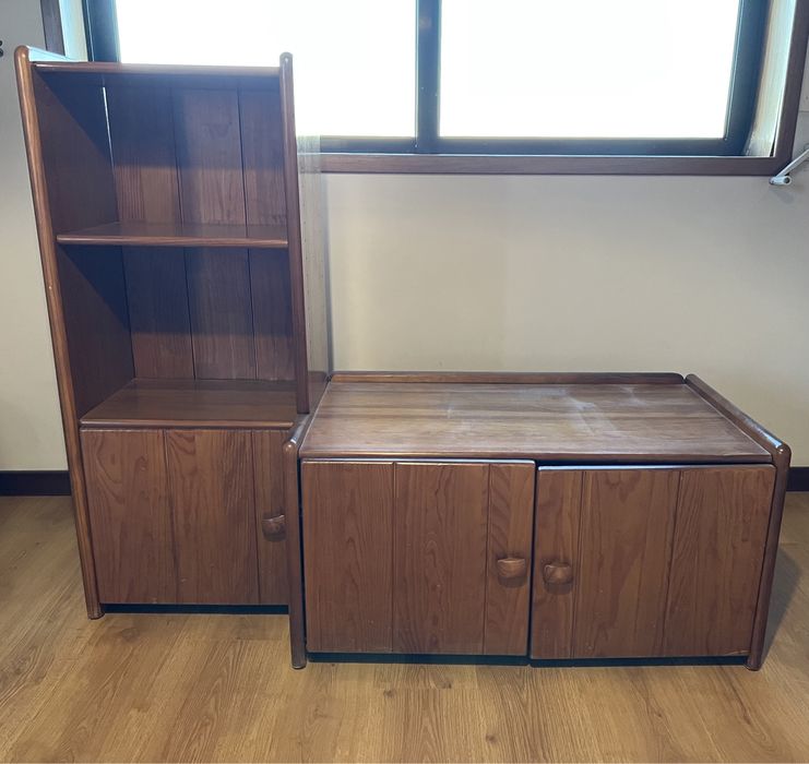 Mobília sala de jantar + sala de estar (madeira pinho - Cerne)